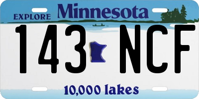 MN license plate 143NCF