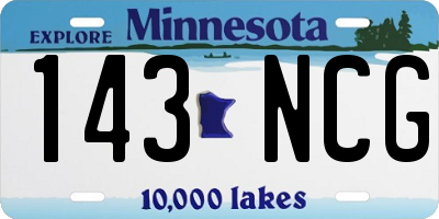MN license plate 143NCG