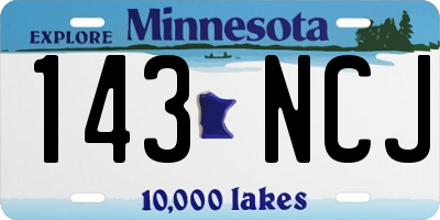 MN license plate 143NCJ