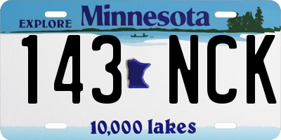 MN license plate 143NCK