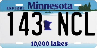 MN license plate 143NCL