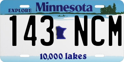 MN license plate 143NCM