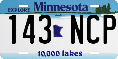 MN license plate 143NCP