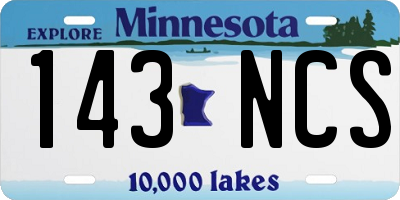 MN license plate 143NCS