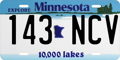 MN license plate 143NCV