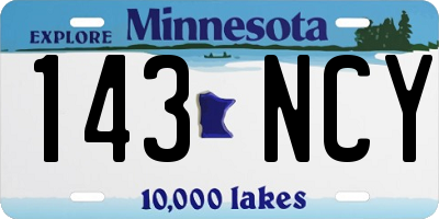 MN license plate 143NCY