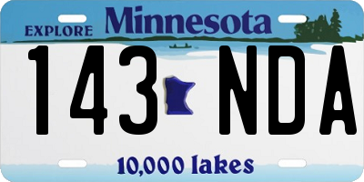 MN license plate 143NDA