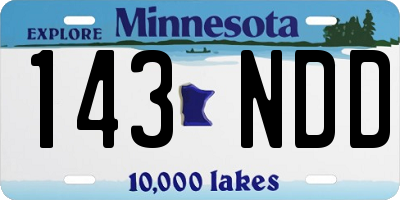 MN license plate 143NDD