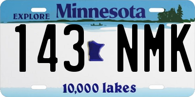 MN license plate 143NMK