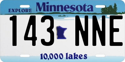 MN license plate 143NNE