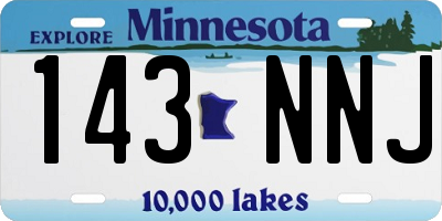 MN license plate 143NNJ