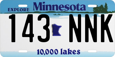 MN license plate 143NNK