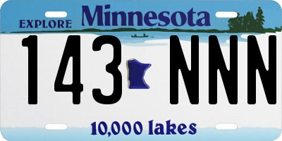 MN license plate 143NNN