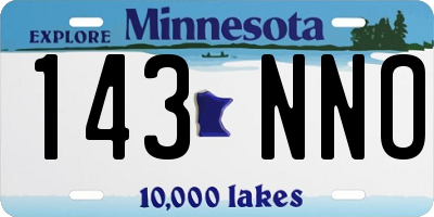 MN license plate 143NNO