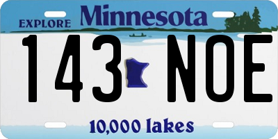 MN license plate 143NOE