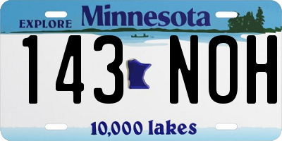 MN license plate 143NOH