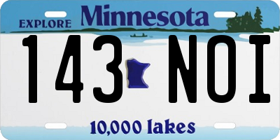 MN license plate 143NOI