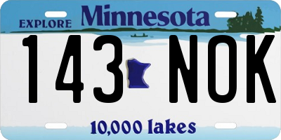 MN license plate 143NOK