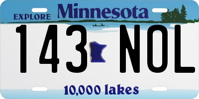 MN license plate 143NOL