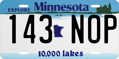 MN license plate 143NOP