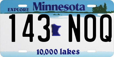 MN license plate 143NOQ