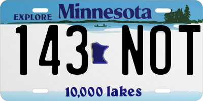 MN license plate 143NOT