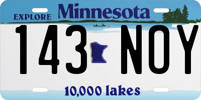 MN license plate 143NOY