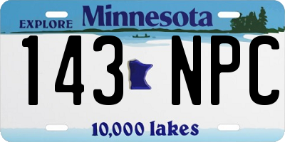MN license plate 143NPC