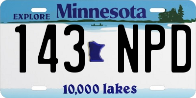 MN license plate 143NPD