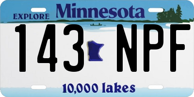 MN license plate 143NPF