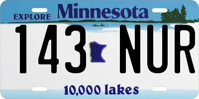 MN license plate 143NUR