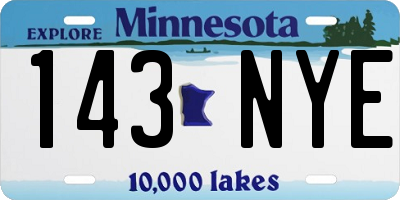 MN license plate 143NYE