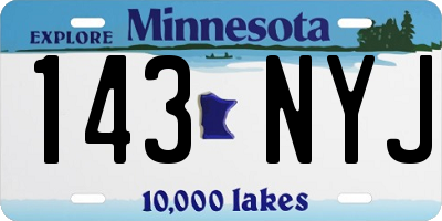 MN license plate 143NYJ