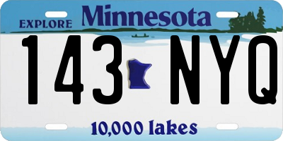 MN license plate 143NYQ