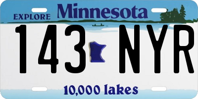 MN license plate 143NYR
