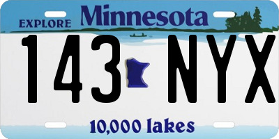 MN license plate 143NYX
