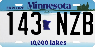 MN license plate 143NZB