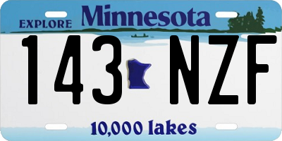 MN license plate 143NZF