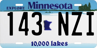 MN license plate 143NZI