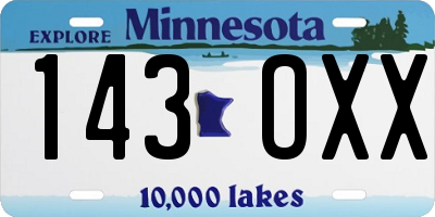 MN license plate 143OXX