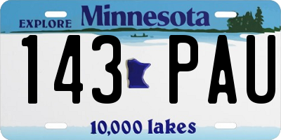 MN license plate 143PAU