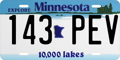 MN license plate 143PEV