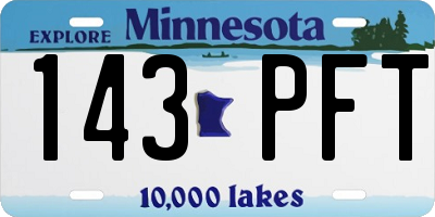MN license plate 143PFT