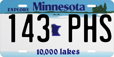 MN license plate 143PHS