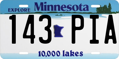 MN license plate 143PIA