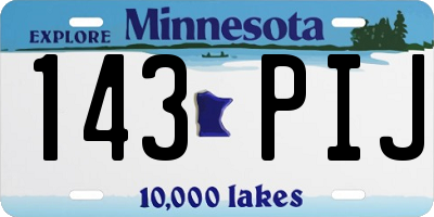 MN license plate 143PIJ