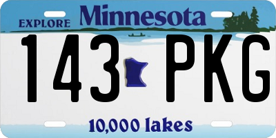 MN license plate 143PKG