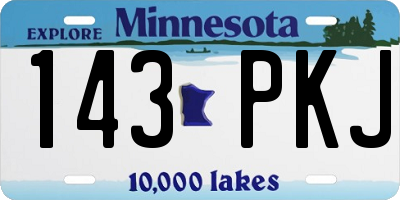 MN license plate 143PKJ