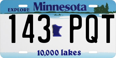 MN license plate 143PQT