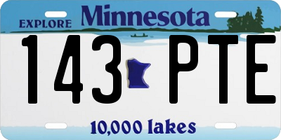 MN license plate 143PTE